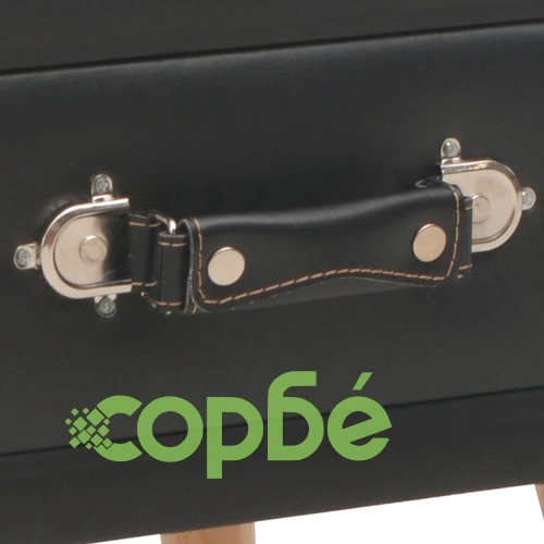 Нощно шкафче, черно, 40x35x40 см, изкуствена кожа ➤ топ цена ➤ sorbe.bg