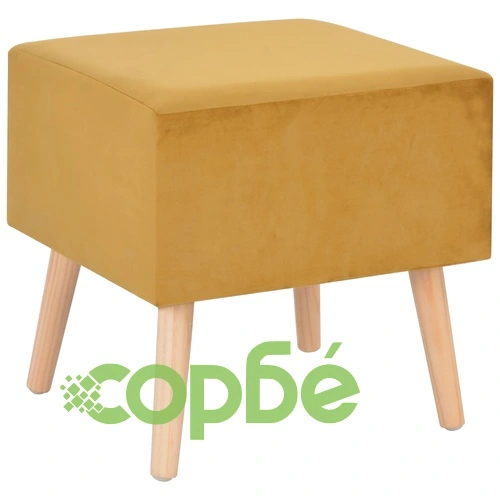 Нощно шкафче, цвят горчица, 40x35x40 см, кадифе ➤ топ цена ➤ sorbe.bg