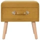 Нощно шкафче, цвят горчица, 40x35x40 см, кадифе
