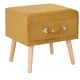 Нощно шкафче, цвят горчица, 40x35x40 см, кадифе