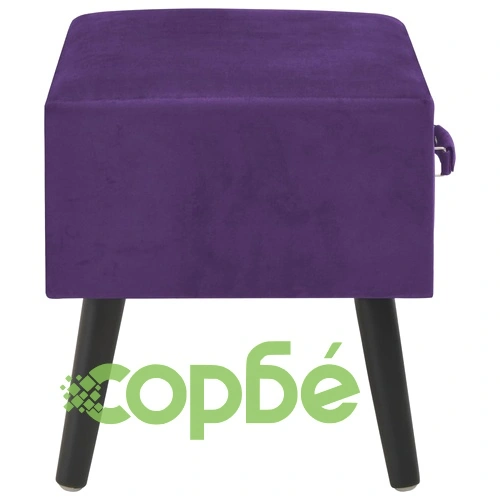 Нощно шкафче, тъмнолилаво, 40x35x40 см, кадифе ➤ топ цена ➤ sorbe.bg