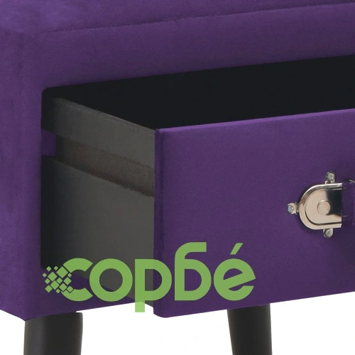 Нощно шкафче, тъмнолилаво, 40x35x40 см, кадифе ➤ топ цена ➤ sorbe.bg