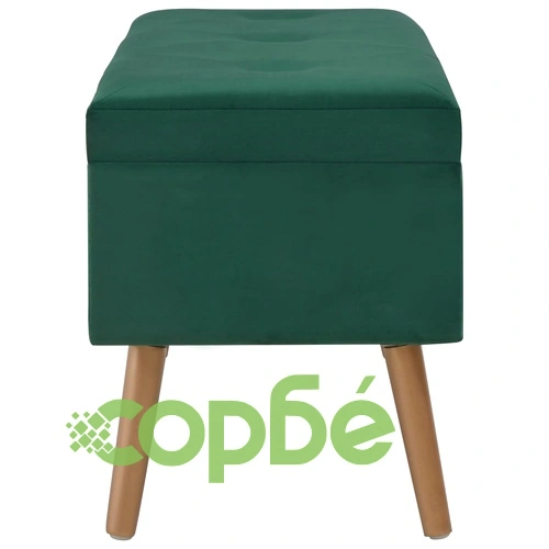Пейка с отделение за съхранение, 80 см, зелено кадифе ➤ топ цена ➤ sorbe.bg