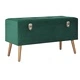Пейка с отделение за съхранение, 80 см, зелено кадифе