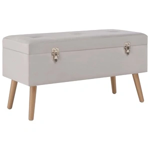 Пейка с отделение за съхранение, 80 см, сиво кадифе