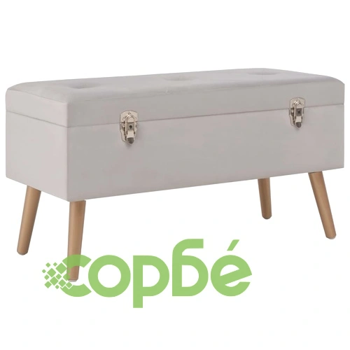 Пейка с отделение за съхранение, 80 см, сиво кадифе ➤ топ цена ➤ sorbe.bg