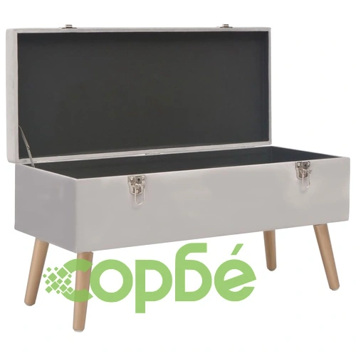 Пейка с отделение за съхранение, 80 см, сиво кадифе ➤ топ цена ➤ sorbe.bg