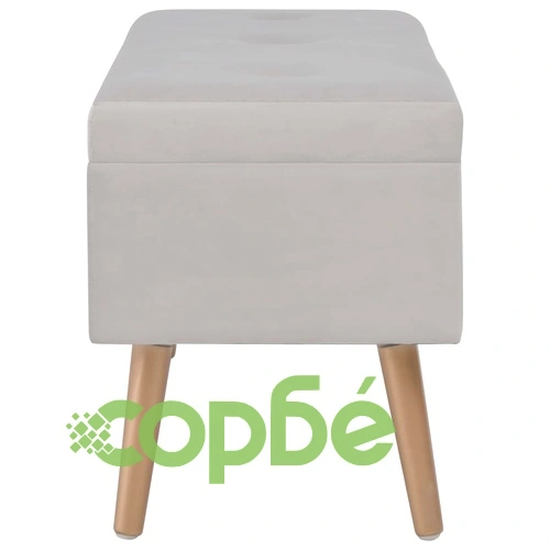 Пейка с отделение за съхранение, 80 см, сиво кадифе ➤ топ цена ➤ sorbe.bg