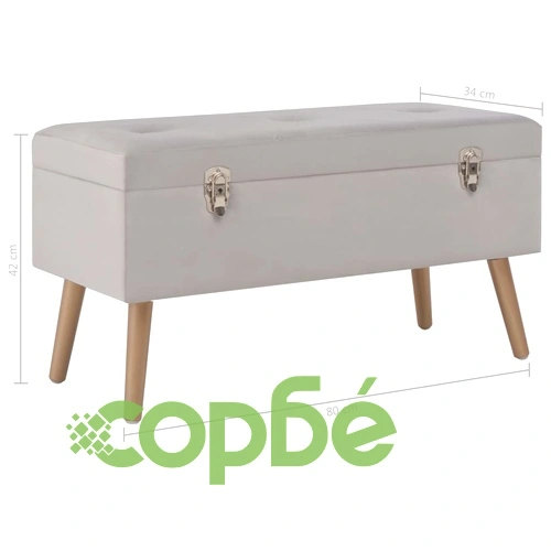 Пейка с отделение за съхранение, 80 см, сиво кадифе ➤ топ цена ➤ sorbe.bg
