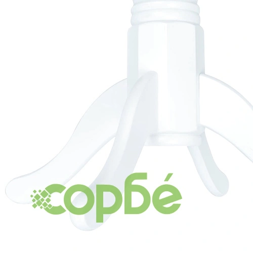 Трапезна маса, бяла, 106 cм, каучуково дърво масив ➤ топ цена ➤ sorbe.bg