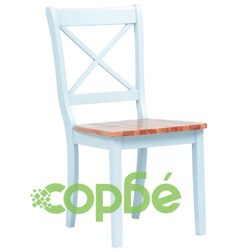 Трапезни столове, 2 бр, сив и естествен, каучуково дърво масив ➤ топ цена ➤ sorbe.bg