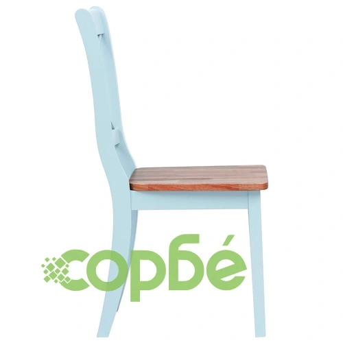 Трапезни столове, 2 бр, сив и естествен, каучуково дърво масив ➤ топ цена ➤ sorbe.bg