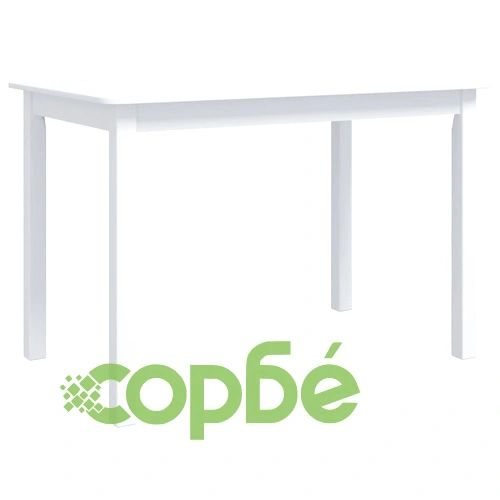 Трапезна маса, бяла, 114x71x75 cм, каучуково дърво масив ➤ топ цена ➤ sorbe.bg