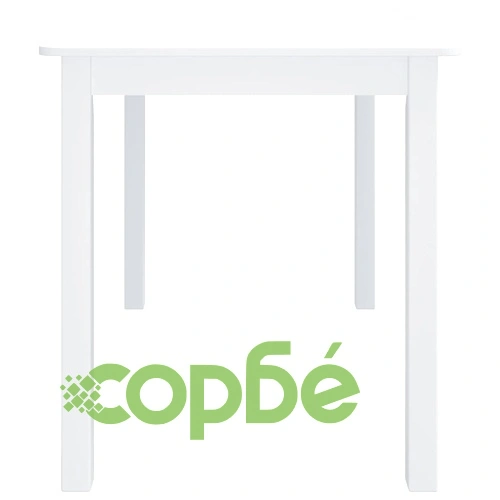 Трапезна маса, бяла, 114x71x75 cм, каучуково дърво масив ➤ топ цена ➤ sorbe.bg