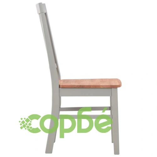 Трапезни столове, 2 бр, сиви, дъбова дървесина масив ➤ топ цена ➤ sorbe.bg