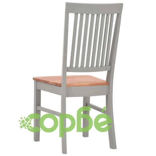 Трапезни столове, 2 бр, сиви, дъбова дървесина масив ➤ топ цена ➤ sorbe.bg