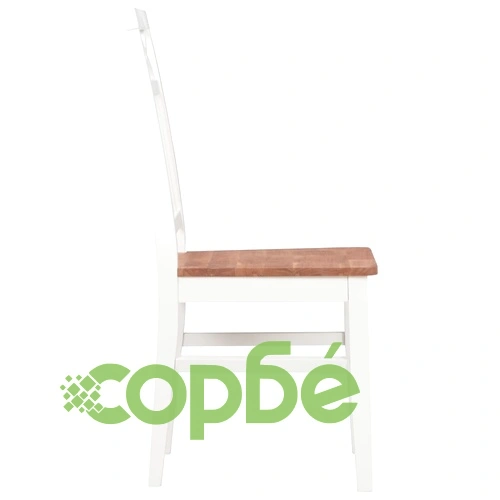 Трапезни столове, 2 бр, бели, дъбова дървесина масив ➤ топ цена ➤ sorbe.bg