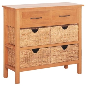 Бюфет, 90x33,5x83 см, дъбов масив и воден хиацинт