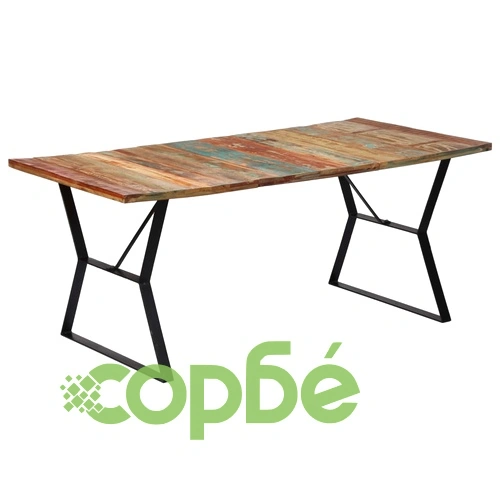 Трапезна маса, 180x90x76 см, регенерирано дърво масив ➤ топ цена ➤ sorbe.bg