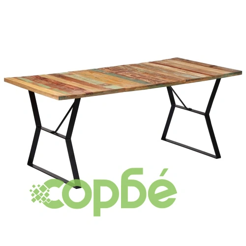 Трапезна маса, 180x90x76 см, регенерирано дърво масив ➤ топ цена ➤ sorbe.bg