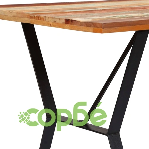 Трапезна маса, 140x80x76 cм, регенерирано дърво масив ➤ топ цена ➤ sorbe.bg
