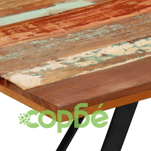 Трапезна маса, 140x80x76 cм, регенерирано дърво масив ➤ топ цена ➤ sorbe.bg