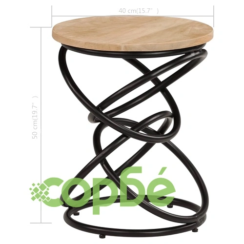 Крайна маса, мангово дърво масив, 40х50 см ➤ топ цена ➤ sorbe.bg