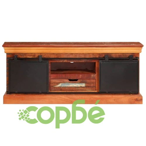 ТВ шкаф, 110x30x45 cм, регенерирано дърво масив ➤ топ цена ➤ sorbe.bg