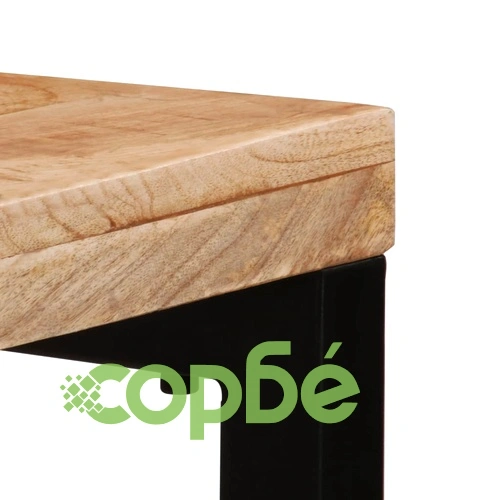 Трапезна маса, 115x55x76 cм, мангово дърво масив и стомана ➤ топ цена ➤ sorbe.bg