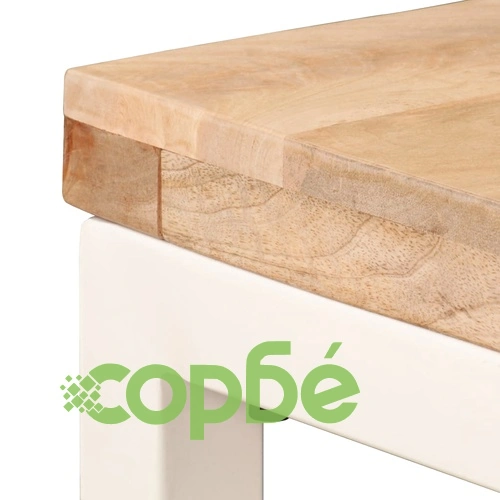 Трапезна маса, 115x55x76 cм, мангово дърво масив и стомана ➤ топ цена ➤ sorbe.bg