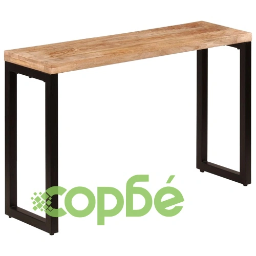 Конзолна маса, 120x35x76 cм, манго масив и стомана ➤ топ цена ➤ sorbe.bg