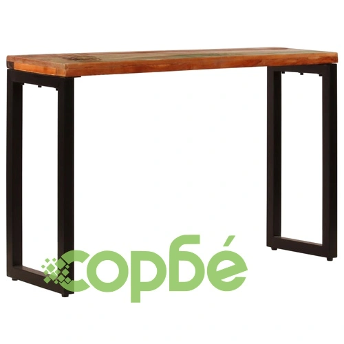 Конзолна маса, 120x35x76 cм, регенерирано дърво масив и стомана ➤ топ цена ➤ sorbe.bg