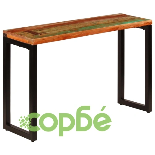 Конзолна маса, 120x35x76 cм, регенерирано дърво масив и стомана ➤ топ цена ➤ sorbe.bg