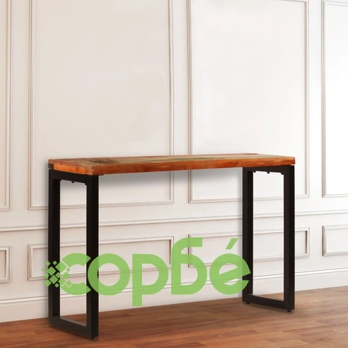 Конзолна маса, 120x35x76 cм, регенерирано дърво масив и стомана ➤ топ цена ➤ sorbe.bg