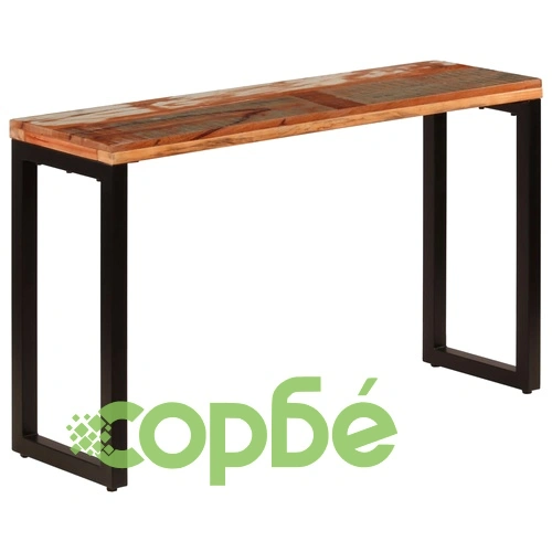 Конзолна маса, 120x35x76 cм, регенерирано дърво масив и стомана ➤ топ цена ➤ sorbe.bg