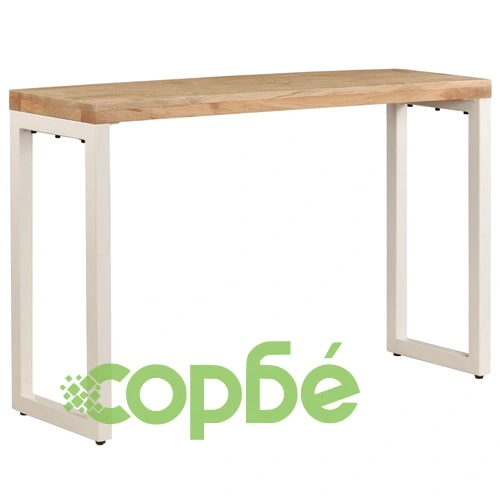 Конзолна маса, 120x35x76 cм, манго масив и стомана ➤ топ цена ➤ sorbe.bg