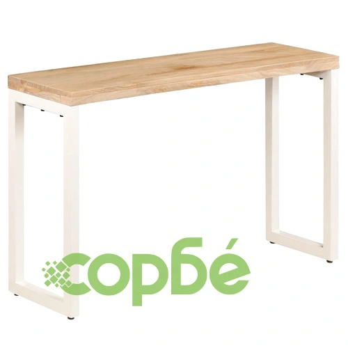 Конзолна маса, 120x35x76 cм, манго масив и стомана ➤ топ цена ➤ sorbe.bg