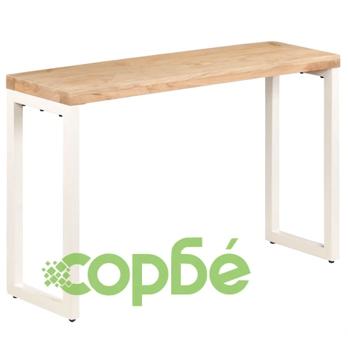 Конзолна маса, 120x35x76 cм, манго масив и стомана ➤ топ цена ➤ sorbe.bg