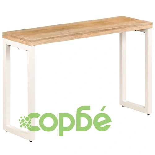 Конзолна маса, 120x35x76 cм, манго масив и стомана ➤ топ цена ➤ sorbe.bg