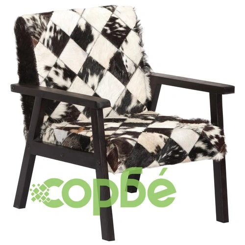 Фотьойл, черно и бяло, естествена кожа ➤ топ цена ➤ sorbe.bg