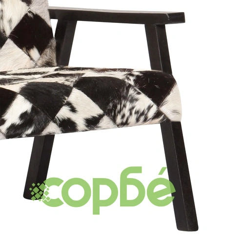 2-местен диван, бяло и черно, естествена козя кожа ➤ топ цена ➤ sorbe.bg