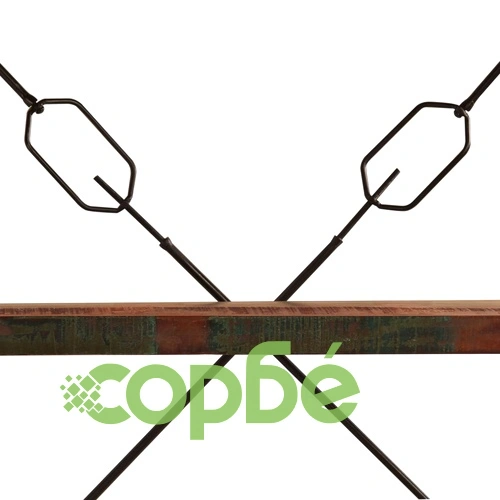 Библиотека с 5 рафта, 140x30x180 см, регенерирано дърво масив ➤ топ цена ➤ sorbe.bg