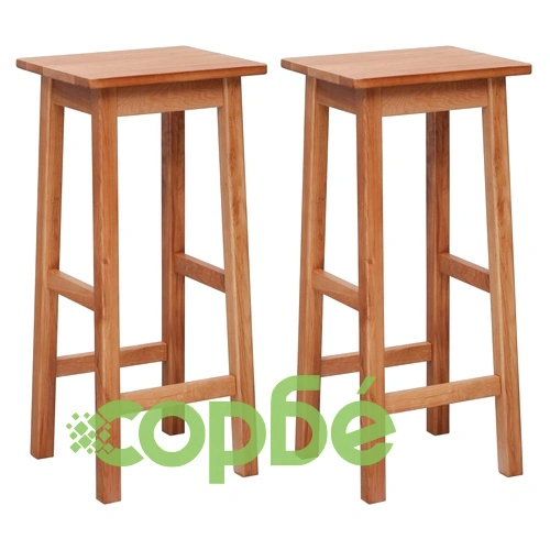 Бар табуретки, 2 бр, дъбова дървесина масив ➤ топ цена ➤ sorbe.bg