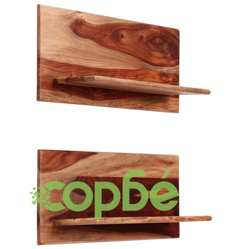 Рафтове за стена, 2 бр, 58x26x20 см, акация масив ➤ топ цена ➤ sorbe.bg