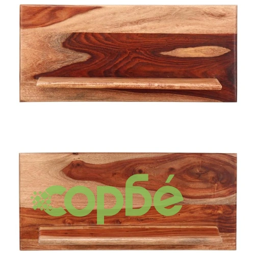 Рафтове за стена, 2 бр, 58x26x20 см, акация масив ➤ топ цена ➤ sorbe.bg