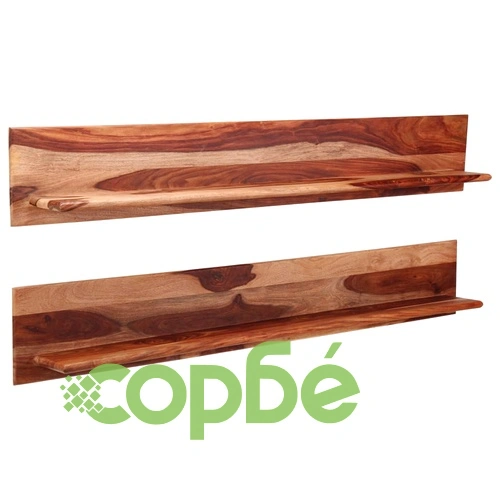 Рафтове за стена, 2 бр, 169x26x20 см, акация масив ➤ топ цена ➤ sorbe.bg