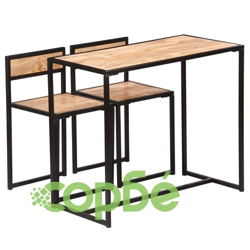 Трапезен комплект, 3 части, мангово дърво масив ➤ топ цена ➤ sorbe.bg