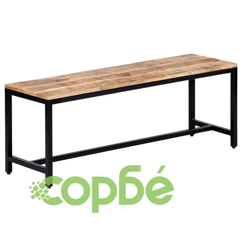 Трапезна пейка, 120 см, грубо мангово дърво масив ➤ топ цена ➤ sorbe.bg