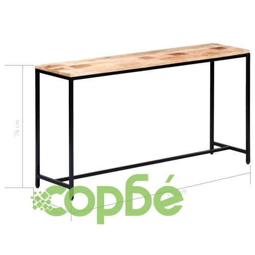 Конзолна маса, 140x35x76 cм, мангово дърво масив ➤ топ цена ➤ sorbe.bg