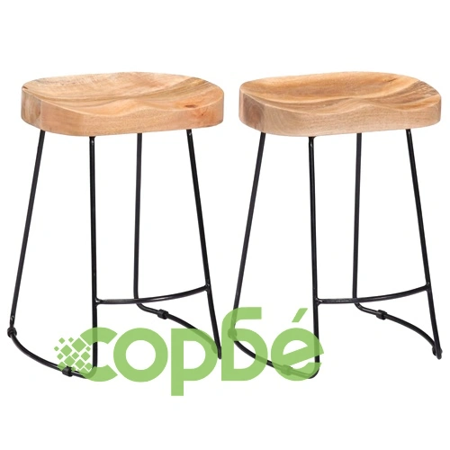 Gavin бар столове, 2 бр, мангово дърво масив ➤ топ цена ➤ sorbe.bg